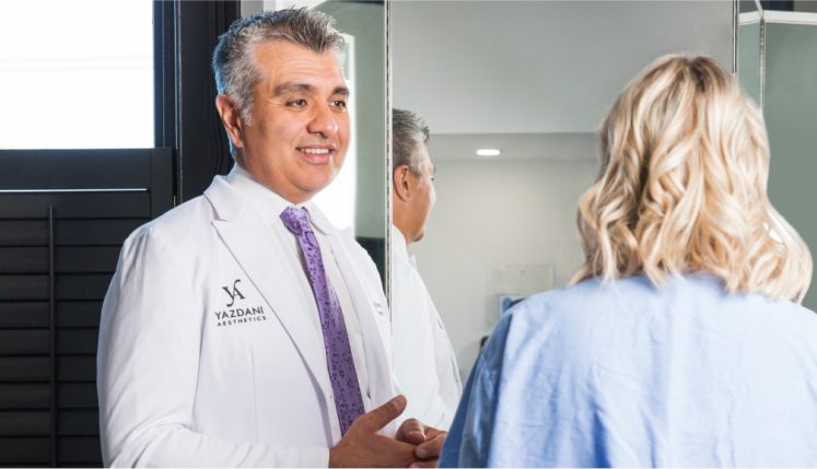 a woman that's recovering from breast augmentation