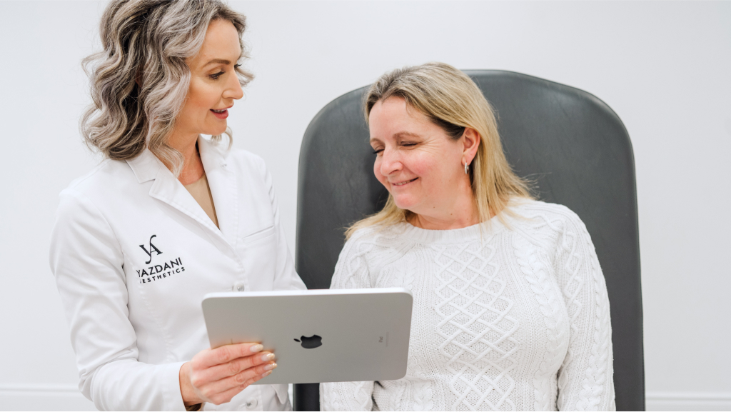 a patient receiving a Botox injection